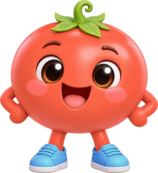 Tomato, the Happy Little Stories mascot
